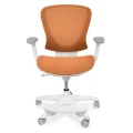 Ergonomiczne krzesło do biurka dla dziecka pomarańczowe XD SPC fotel z siateczką, podłokietnikami  i podnóżkiem - Zdjęcie 2