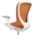 Ergonomiczne krzesło do biurka dla dziecka pomarańczowe XD SPC fotel z siateczką, podłokietnikami  i podnóżkiem - Zdjęcie 4