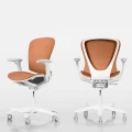 Ergonomiczne krzesło do biurka dla dziecka pomarańczowe XD SPC fotel z siateczką, podłokietnikami  i podnóżkiem - Zdjęcie 8