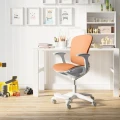 Ergonomiczne krzesło do biurka dla dziecka pomarańczowe XD SPC fotel z siateczką, podłokietnikami  i podnóżkiem - Zdjęcie 10