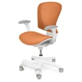 Ergonomiczne krzesło do biurka dla dziecka pomarańczowe XD SPC fotel z siateczką, podłokietnikami  i podnóżkiem - Zdjęcie 1
