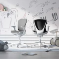 Ergonomiczne krzesło do biurka dla dziecka czarne XD SPC fotel regulowany z podnóżkiem - Zdjęcie 2
