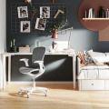 Ergonomiczne krzesło do biurka dla dziecka czarne XD SPC fotel regulowany z podnóżkiem - Zdjęcie 11