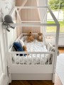 Łóżko 80x160 domek z szufladą i barierkami DREAM NEST białe/ snow - Zdjęcie 5