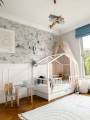 Łóżko 80x160 domek z szufladą i barierkami DREAM NEST białe/ snow - Zdjęcie 3