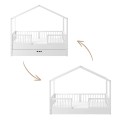 Łóżko 80x160 domek z szufladą i barierkami DREAM NEST białe/ snow - Zdjęcie 2