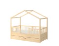 Łóżko 80x160 domek z szufladą i barierkami DREAM NEST sosnowe/pine - Zdjęcie 2