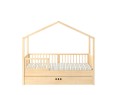 Łóżko 80x160 domek z szufladą i barierkami DREAM NEST sosnowe/pine - Zdjęcie 9