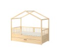 Łóżko 80x160 domek z szufladą i barierkami DREAM NEST sosnowe/pine - Zdjęcie 3