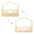 Łóżko 80x160 domek z szufladą i barierkami DREAM NEST sosnowe/pine - Zdjęcie 6