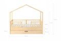 Łóżko 80x160 domek z szufladą i barierkami DREAM NEST sosnowe/pine - Zdjęcie 4