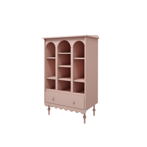 Regał Babushka, różowy (pink) w stylu retro dla dziecka Babuszka - dostawa gratis 