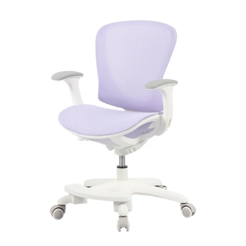 Ergonomiczne krzesło do biurka dla dziewczynki fioletowe XD SPC fotel regulowany z podnóżkiem 