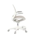 Ergonomiczne krzesło do biurka dla dziecka beżowe XD 03 fotel z siateczką, podłokietnikami i podnóżkiem kremowe - Zdjęcie 7