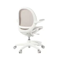 Ergonomiczne krzesło do biurka dla dziecka beżowe XD 03 fotel z siateczką, podłokietnikami i podnóżkiem kremowe - Zdjęcie 11