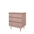 Komoda Babushka z trzema szufladami, różowy kolor (Pink) komoda różowa dla dziecka w stylu retro Babuszka - dostawa gratis   - Zdjęcie 2