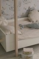 Łóżko dwupiętrowe z drabinką WHITE białe, drewno bukowe dla dzieci 90x200 cm piętrowe BASIC - Zdjęcie 4