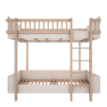 Łóżko dwupiętrowe z drabinką WHITE białe, drewno bukowe dla dzieci 90x200 cm piętrowe BASIC - Zdjęcie 12