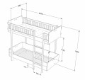 Łóżko dwupiętrowe z drabinką KASZMIR drewno bukowe dla dzieci 90x200 cm piętrowe BASIC - Zdjęcie 9