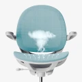 Ergonomiczne krzesło do biurka dla dziecka niebieskie XD 03 fotel z siateczką, podłokietnikami i podnóżkiem obrotowy - Zdjęcie 6