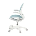 Ergonomiczne krzesło do biurka dla dziecka niebieskie XD 03 fotel z siateczką, podłokietnikami i podnóżkiem obrotowy - Zdjęcie 15