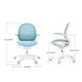Ergonomiczne krzesło do biurka dla dziecka różowe XD 03 fotel z siateczką, podłokietnikami i podnóżkiem obrotowy  - Zdjęcie 4