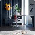 Ergonomiczne krzesło do biurka dla dziecka różowe XD 03 fotel z siateczką, podłokietnikami i podnóżkiem obrotowy  - Zdjęcie 3