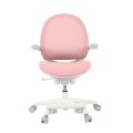 Ergonomiczne krzesło do biurka dla dziecka różowe XD 03 fotel z siateczką, podłokietnikami i podnóżkiem obrotowy  - Zdjęcie 5
