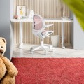 Ergonomiczne krzesło do biurka dla dziecka różowe XD 03 fotel z siateczką, podłokietnikami i podnóżkiem obrotowy  - Zdjęcie 13
