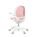 Ergonomiczne krzesło do biurka dla dziecka różowe XD 03 fotel z siateczką, podłokietnikami i podnóżkiem obrotowy  - Zdjęcie 7