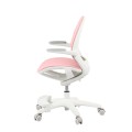 Ergonomiczne krzesło do biurka dla dziecka różowe XD 03 fotel z siateczką, podłokietnikami i podnóżkiem obrotowy  - Zdjęcie 9