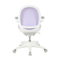 Ergonomiczne krzesło do biurka dla dziecka fioletowe XD 03 fotel z siateczką, podłokietnikami i podnóżkiem obrotowy  - Zdjęcie 10