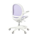 Ergonomiczne krzesło do biurka dla dziecka fioletowe XD 03 fotel z siateczką, podłokietnikami i podnóżkiem obrotowy  - Zdjęcie 12