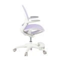 Ergonomiczne krzesło do biurka dla dziecka fioletowe XD 03 fotel z siateczką, podłokietnikami i podnóżkiem obrotowy  - Zdjęcie 14