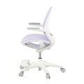 Ergonomiczne krzesło do biurka dla dziecka fioletowe XD 03 fotel z siateczką, podłokietnikami i podnóżkiem obrotowy  - Zdjęcie 15