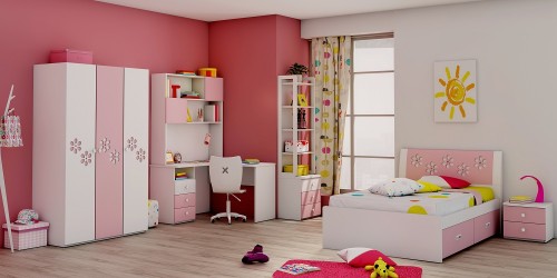 Kolekcja SUNNY Neo 120 - 6 elementowy zestaw mebli dla dziewczynki, połysk